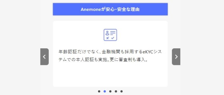 アネモネの安全性と本人確認システム(eKYC)の解説図