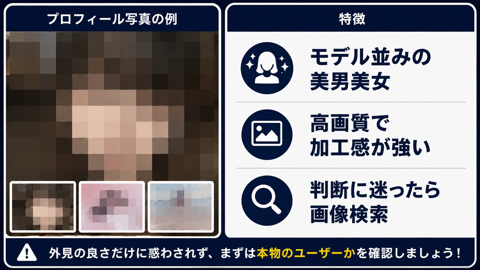 写真がモデル並みの美男美女は業者